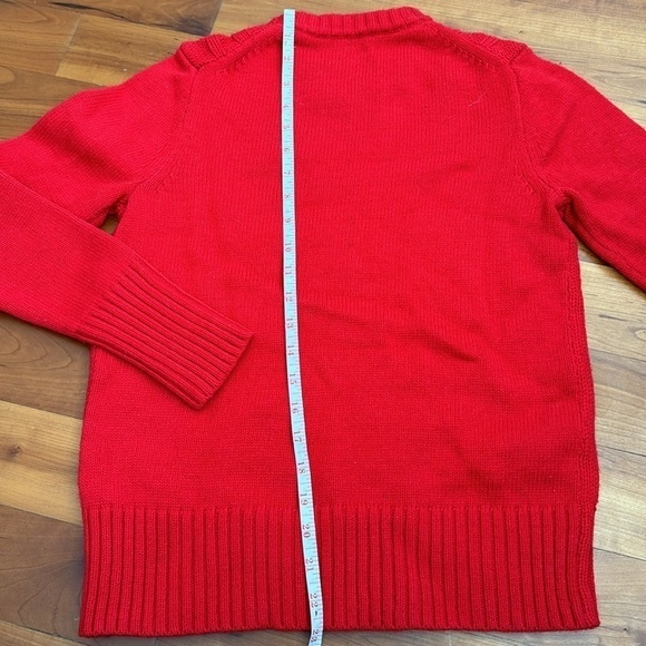 J.Crew Cable knit Sweater red wool blend pullover crewneck long sleeve XS S - Picture 10 of 10